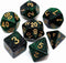 Polyhedral DND Dice Set - Glitter Dice for Dungeon and Dragons D&D RPG Role Playing Games (Green Mix Black Nebula)