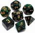 Polyhedral DND Dice Set - Glitter Dice for Dungeon and Dragons D&D RPG Role Playing Games (Green Mix Black Nebula)