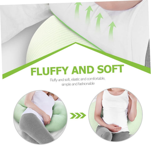 Hemobllo Pregnant Women Shaped Pillow Multifunctional Waist Support Cushion for Side Sleeping Comfort for Abdomen
