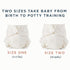 3-Pack, 1 (7-17lbs) Esembly Cloth Diaper Inner - Organic Cotton Fitted Diaper- Soft, Ultra-Absorbant, Trim-Fitting