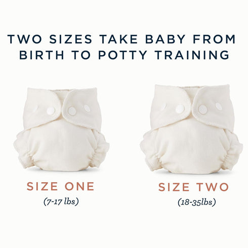 3-Pack, 2 (18-35lbs) Esembly Cloth Diaper Inner - Organic Cotton Fitted Diaper- Soft, Ultra-Absorbant, Trim-Fitting