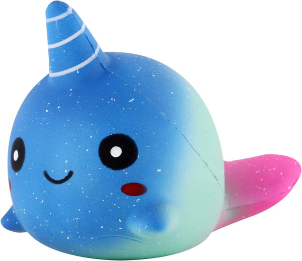 Anboor 4.7 Inches Kawaii Scented Baby Whale Narwhal Slow Rising Soft Animal Squishies Toys