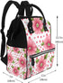 HCBPWVQA Backpack Daypacks Backpack Mommy Polka Dot Flower Diaper Bag with Changing Pad and Pacifier Holder