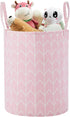 TECHMILLY Large Storage Basket for Girls and Boys, Collapsible Laundry Hamper with Long Handles for Kids Room