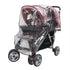 Universal Stroller Rain Cover, Pushchair Rainproof Dustproof Windproof Cover with Canopy and Zipper Door for Easy Lift