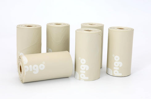 keepigo 6 72 Compostable Disposable Diaper Bags Refills | Rolls, Leak-Proof, XL Biodegradable Baby Poop Bags |