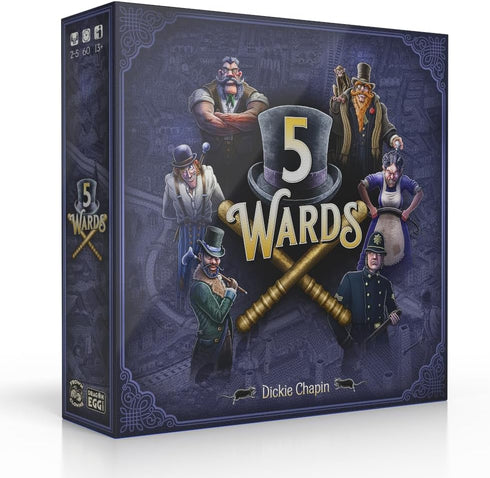 5 Wards Board Game – Competitive Strategy Game for Adults and Families, 2-5 Players