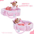 JIZHI 8 Pcs Baby Doll Clothes Set with Bassinet for 17-22 Inch Dolls, Pink Accessories for Newborn Baby Doll Girl