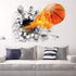 Supzone 3D Basketball Wall Sticker, Self-Adhesive Vinyl Removable Flying Basketball Art for Kids Bedroom