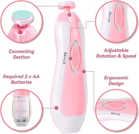 Trimmer Electric-6 1 Set Qunlions life Baby Nail in Baby Nail File Clippers Infant Grooming Kit Manicure for Toddler