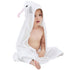 MICHLEY Cotton Hooded Baby Towel Bathrobe for Boys Girls 0-6 Year - White
