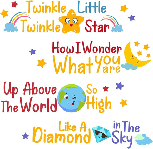 DEKOSH Baby Nursery Decor with Twinkle Twinkle Little Star Rhyme Wall Decal