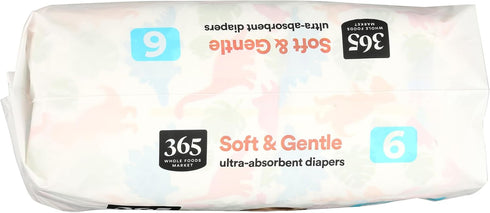 365 6 20 Count by Whole Foods Market, Soft & Gentle Size Diapers with Wetness Indicator, Ultra-Absorbent