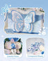 Set, 998 (1968) Mini Portable Block Flower Blue Rose Creative Eternal Flower Gifts Box with Romantic Light, Home Decor
