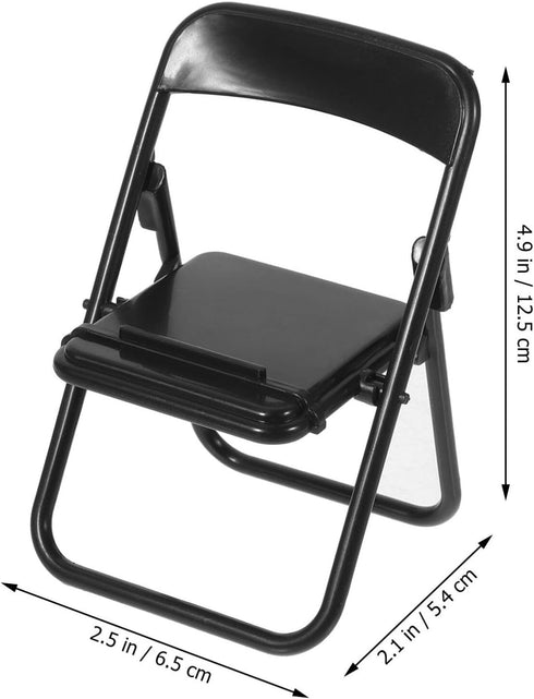 STOBOK 12pcs Mini Folding Chair Cell Phone Stand Holder Doll House Folding Chair Models Folding Chair Cradle for Desk