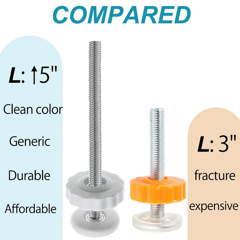 4Pcs Universal Baby Gate Threaded Spindle Rod, M8 (8mm) Replacement Bolt Part for Pet Pressure Mounted Safety Gates,