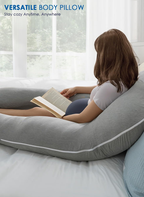 55in QUEEN ROSE Pregnancy Pillows, Cooling Maternity Pillow for Sleeping, U Shaped Body Pillow for Pregnant Support