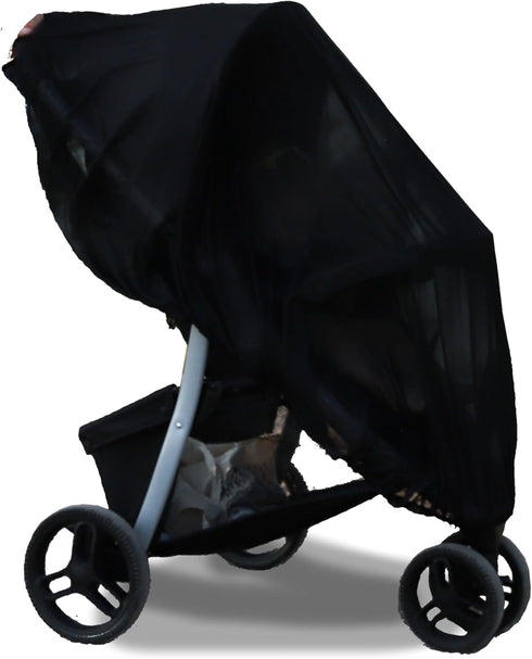 Mommy's Helper Durable Baby Mosquito and Bug Net Cover for Strollers & Joggers, Play Pens; Breathable Ultrafine Mesh with Elastic (Black)