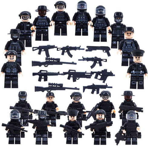 Toysvill SWAT Military Police Building Block Set for Kids | SUV + Soldiers Minifigures (22 PCS)