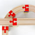 Wooden Train Track Accessories, 16 pcs Track Connector, Compatible with Major Brands, Christmas Gift for Kids