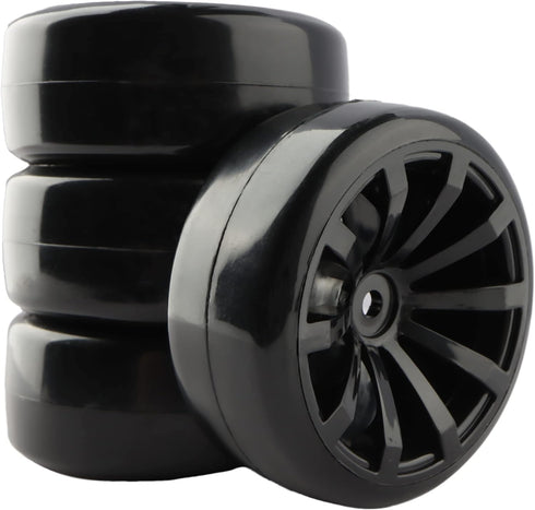 4PCS 12mm Hub Wheels, 1:10 63mm Hard Plastic RC Drift Cars Bald Tires for Traxxas HSP Tamiya HPI Kyosho Trucks