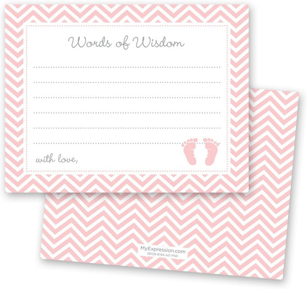 MyExpression.com 48 Count Pink Baby Feet Footprint Advice Cards