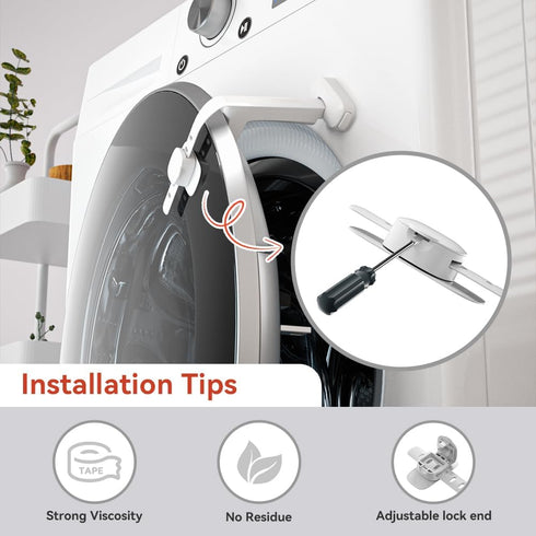 EUDEMON Baby Safety Washer/Dryer Door Stopper, Front Load Washer Door Prop for Kids, Safety Door Lock (White)