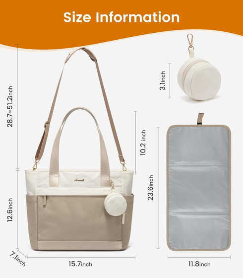 LOVEVOOK Diaper Bag Tote Large Baby Bag for Mom Hostipal and Travel Diaper Tote for Baby Boy with Pacifier Case