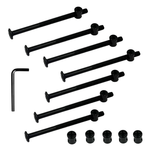 M6x90mm 15pcs Bunk Bed Bolts, Hex Drive Socket Cap Furniture Screws Assortment Kit for Cots, Beds, Crib Hardware (Black)