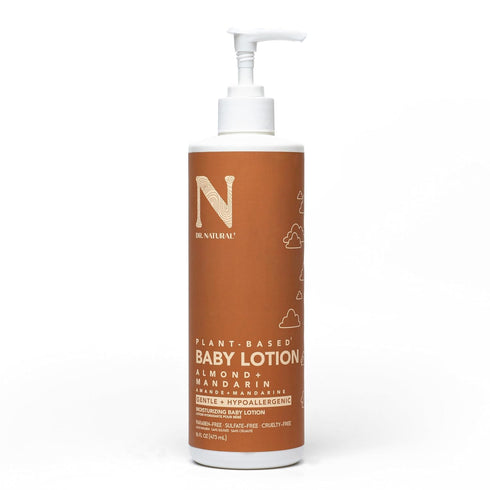 Dr. Natural Baby Lotion - Almond and Mandarin, 16 oz, Hypoallergenic, Non-Greasy, Organic Shea Butter