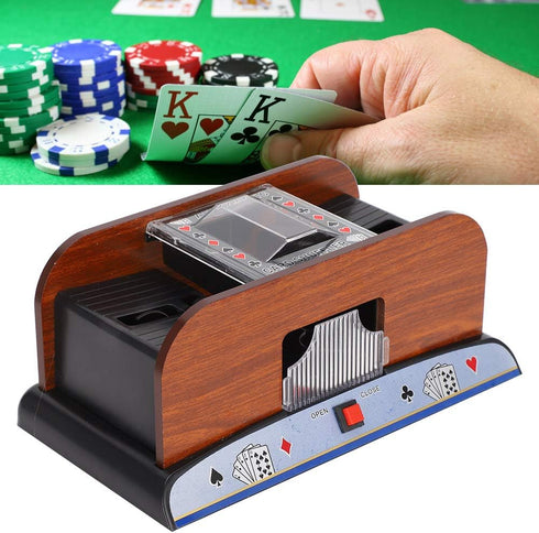 ZJchao Automatic Card Shuffler, Battery Operated Poker Shuffling Machine for Home Tournament Use.