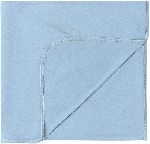 Set Newborn Baby Swaddle Blanket with Baby Knotted Gown, Mittens, Hat - Bamboo Viscose Receiving Blanket Bundle (Dusty
