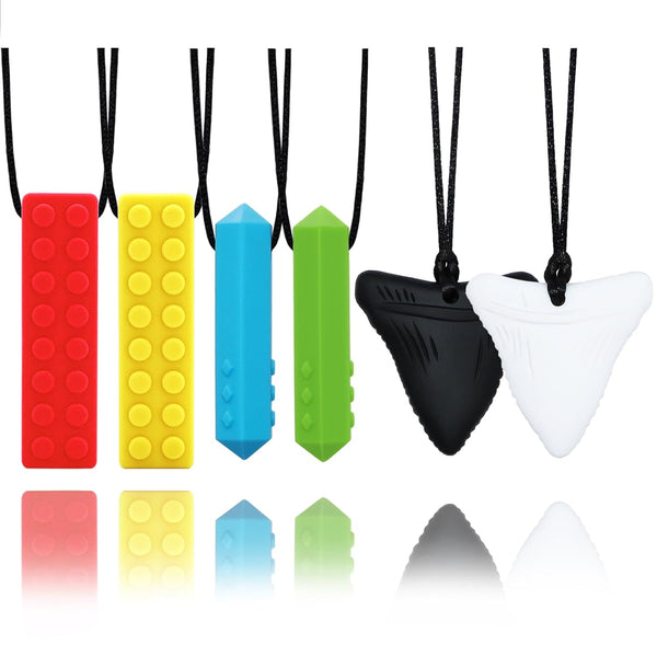 Chewy Necklaces for Sensory Kids, 6 Pack Chew Necklaces for Sensory Boys