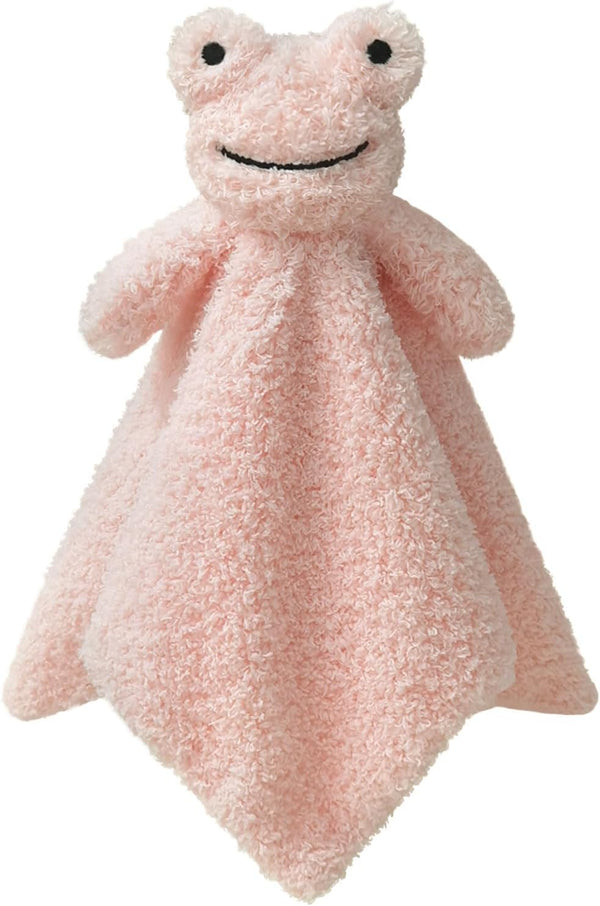 Baby Pink Frog Soft Stuffed Animal Security Blanket, Plush Frog Character Lovey Blanket for Newborn Infant Toddler