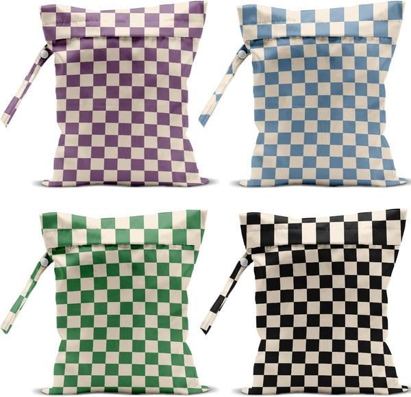 VBCVBGFH 4 Pack Cute Wet Bag Waterproof Washable Reusable Wet Dry Bag for