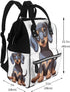 DWVTSLH Backpack Mummy Backpack Cute Dachshund Diaper Bag Multifunction Nappy Bags Waterproof Large Capacity Travel