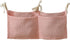 JUSTAUS Bedside hanging bag for storing baby milk bottles and blankets - Baby diaper folding bed organizer bag - White