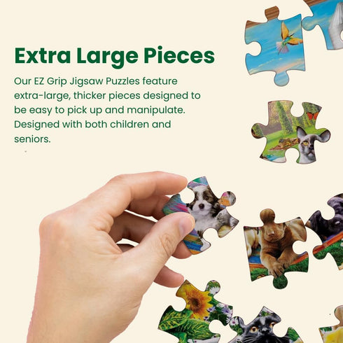 300 18"x24" MasterPieces - Piece Jigsaw Puzzle, Large EZ Grip Shapes, Afternoon Siesta, Fun for Adults, Seniors