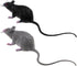 LUOEM 2pcs Lifelike Fake Mouse, Realistic Mice Toy for Halloween Prank Decorations (Black, Gray)