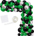 Green Black Silver Balloon Garland Arch Kit, Metallic Balloons for Video Game Birthday Decorations