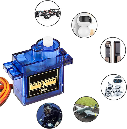 8-Pack SG90 9G Mini Servo Motor Kit for RC Projects - Versatile Control for Robots and Vehicles