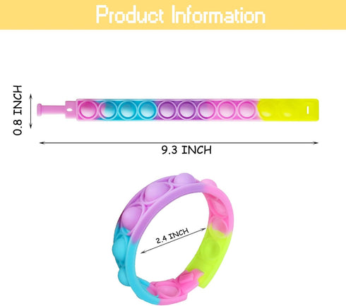 IERKEIE 120 Pcs Pop Bubble Bracelet Fidget Toys, Pop Wristband Fidget Bulk Toy for Party Favors, Halloween Christmas