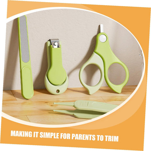 LOORGVEL Set Nail Clipper for Newborns and Infants Portable Green Nail Grooming Kit Travel-Friendly