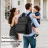 unelmoi Backpack Diaper Bad with Detachable Changing Pad, Large Capacity Waterproof Baby Bag for Moms & Dads (Black)