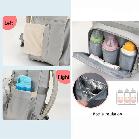 Generic Backpack Diaper Bag with Changing Pad Pacifier Case and Insulated Bottle Pocket for Mom and Dad (Gray)