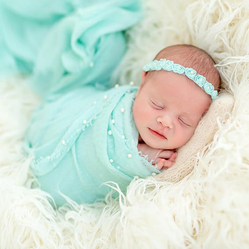 Eforcase Newborn Photography Props Wrap Pearl Decor Wrap Blanket Swaddle Baby Photo Props Photoshoot Wraps Swaddles