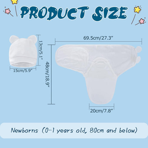 Fecawd 0-3 Baby Swaddle Sleep Sacks with Hats for Months Baby Swaddle Blanket Wrap Newborn Swaddles Sack for Baby Boy
