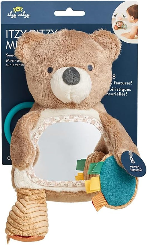 Tummy 0 Itzy Ritzy Sensory Time Toy Mirror - Features Crinkle & Jingle Sounds, Multiple Textures and Mirror