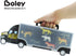Boley 8 Piece 14" Safari Transport Truck Carrier - Miniature Animal Figures with Semi Truck Trailer Toy - Loadable Miniature Animals with Portable Truck and Collapsible, Easy-to-Hold Handle