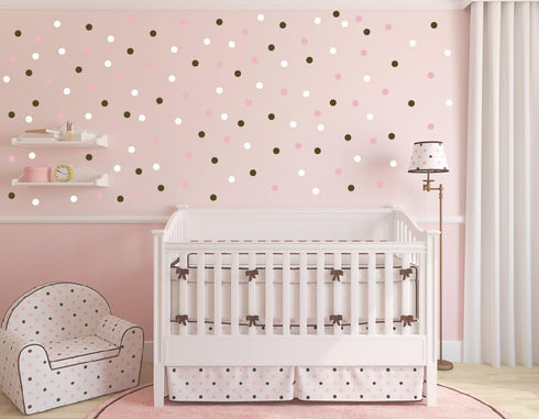 80pcs Polka Dot Wall Decals – 4.8cm Vinyl Circles for Nursery or Toddler Bedroom, Removable Stickers for Kids' Space